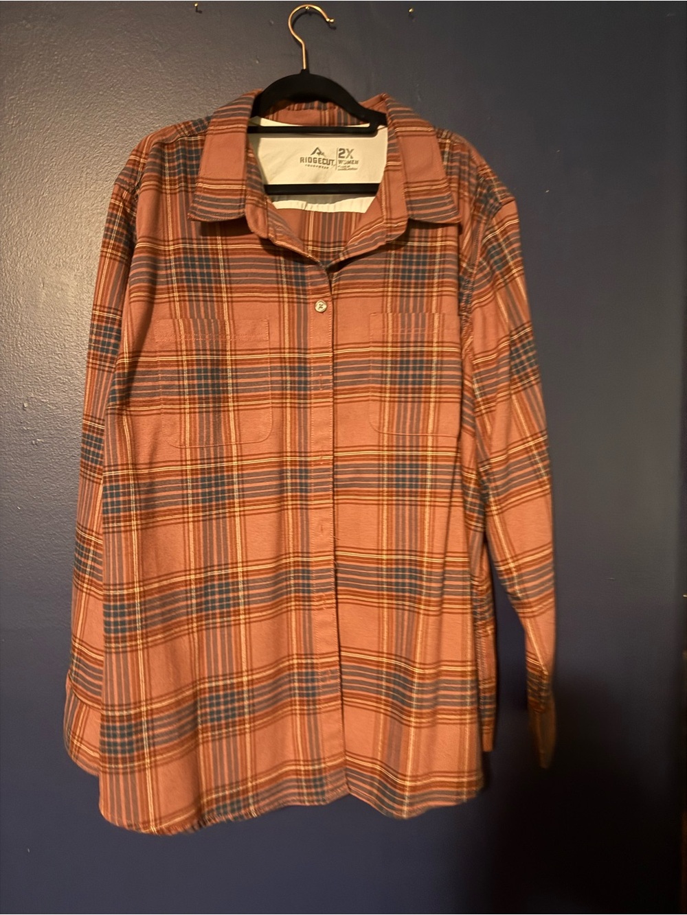 Ridgecut Heritage Women's Plaid Button-Down Shirt in Dusty Rose